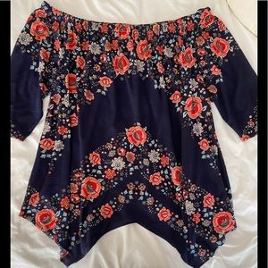 eci brand off the shoulder tunic